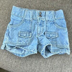 SO Denim Light Wash Cargo High Waisted Jean Shorts Size 7
